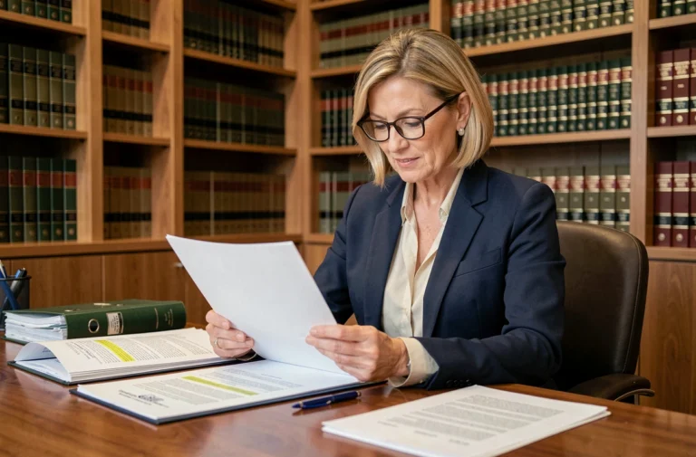 Avocate en droit commercial analysant un bail commercial sous l'article L145-1 du Code de commerce dans un cabinet juridique